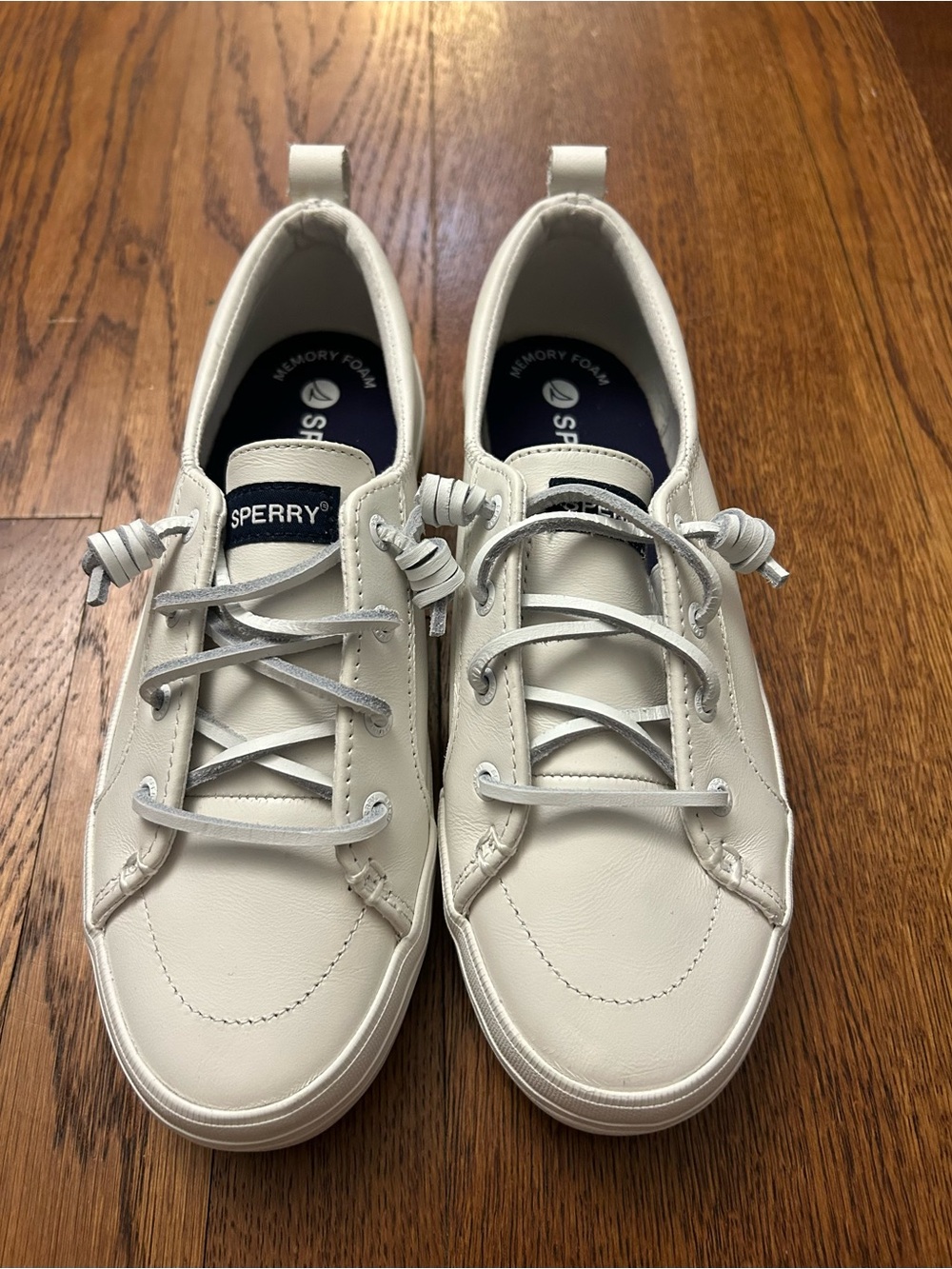 Sperry Off-White Leather Boat-Style Sneakers 8